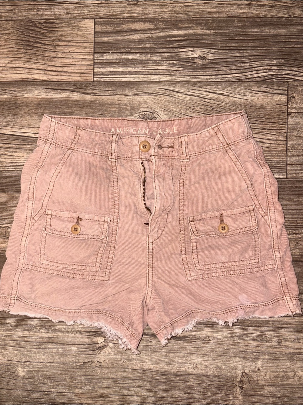 American Eagle Outfitters Blush Pink Cargo Pocket Denim Shorts